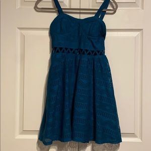 Teal Summer Dress with Cutouts